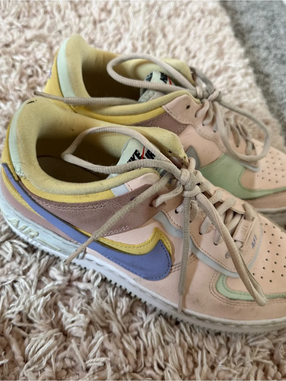 Nike Kids Yellow and White Low-Top Sneakers